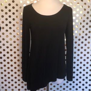TART Asymmetrical Black Long Sleeved Tee Xs